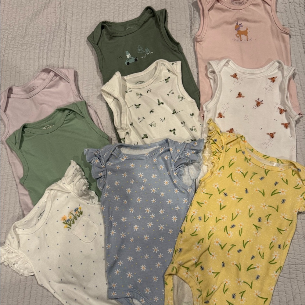 3 Laughing llama and 6 cute sleeveless onesies
